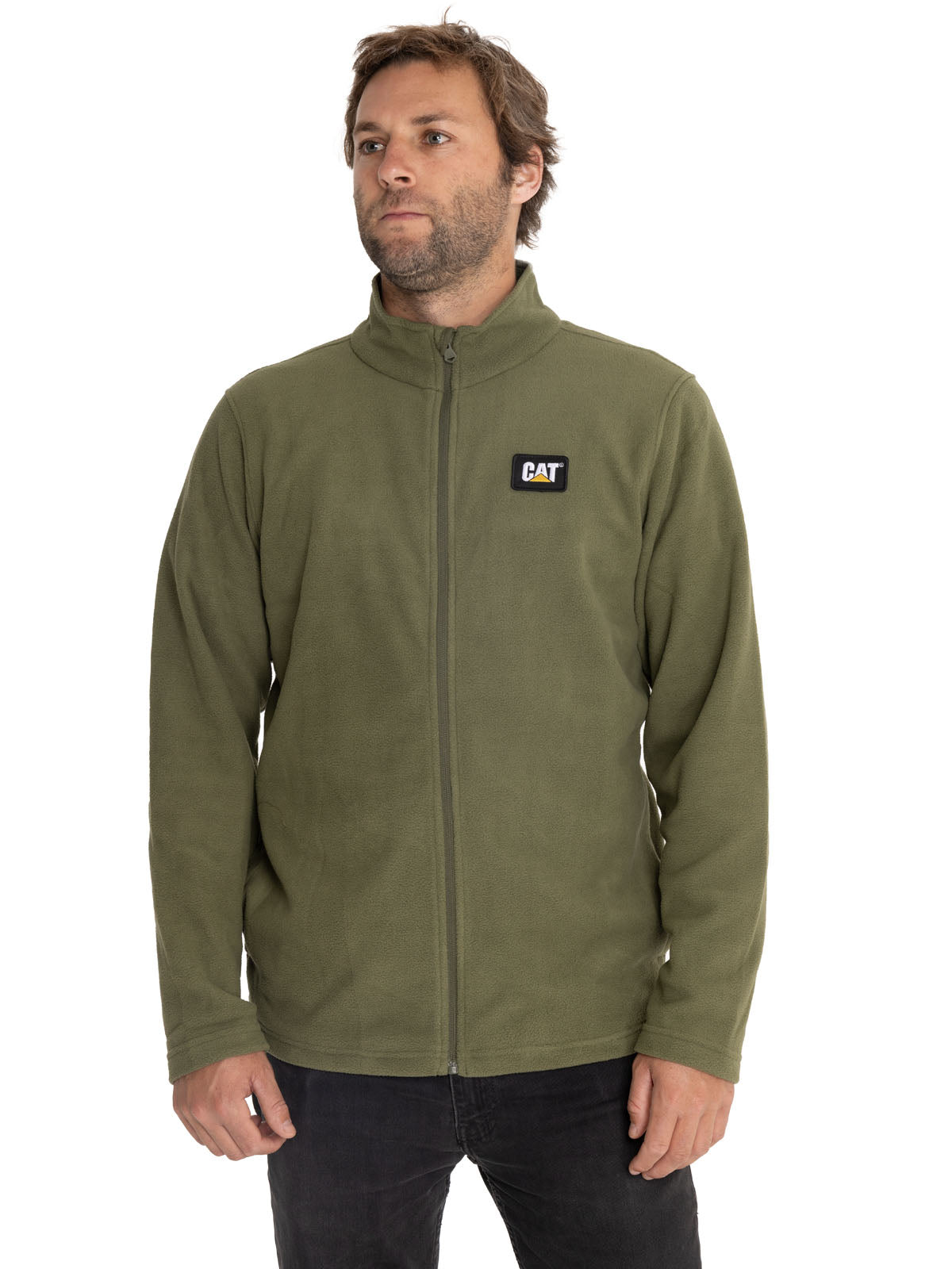 Polar Casual Hombre Microfleece Full Zip Verde Cat