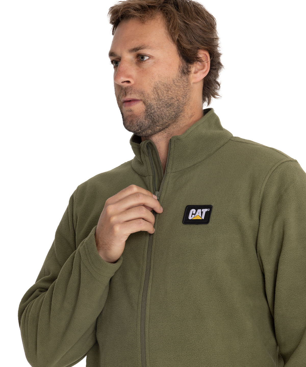 Polar Casual Hombre Microfleece Full Zip Verde Cat