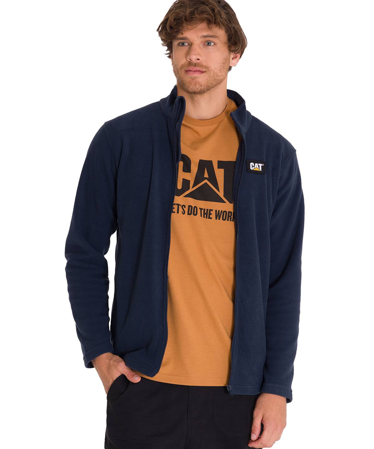 Polar Casual Hombre Microfleece Full Zip Azul Cat