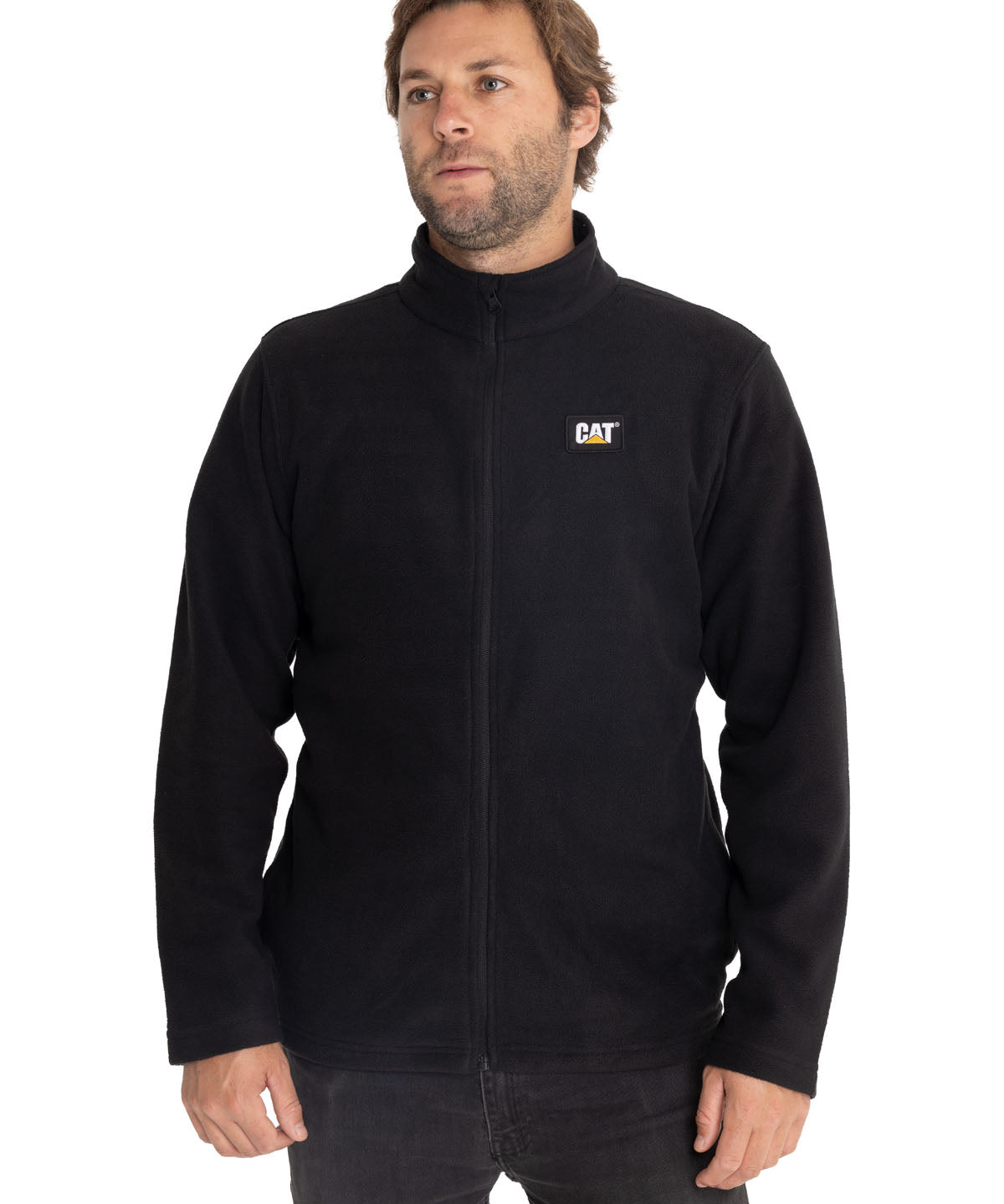 Polar Casual Hombre Microfleece Full Zip Negro Cat