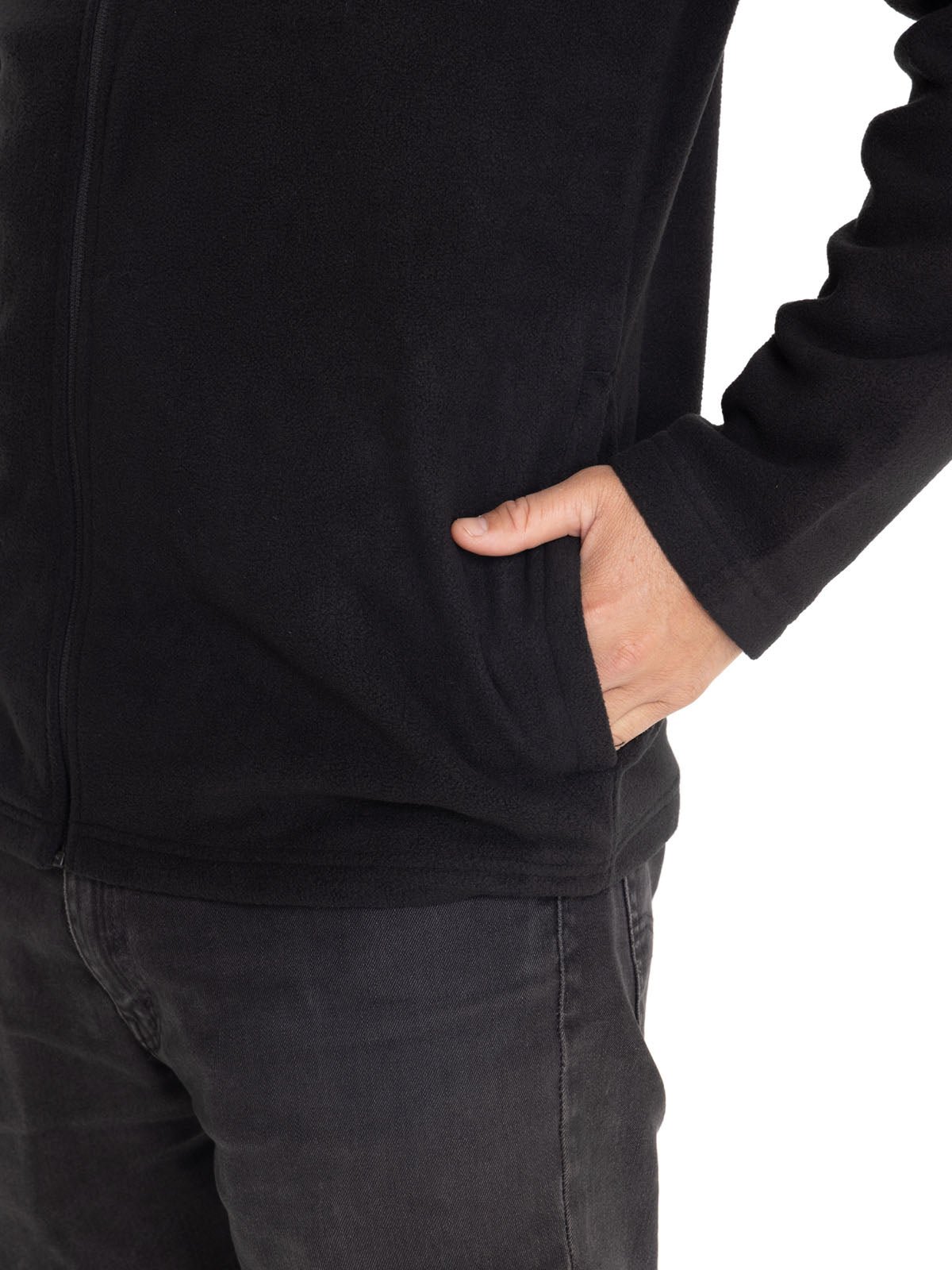 Polar Casual Hombre Microfleece Full Zip Negro Cat