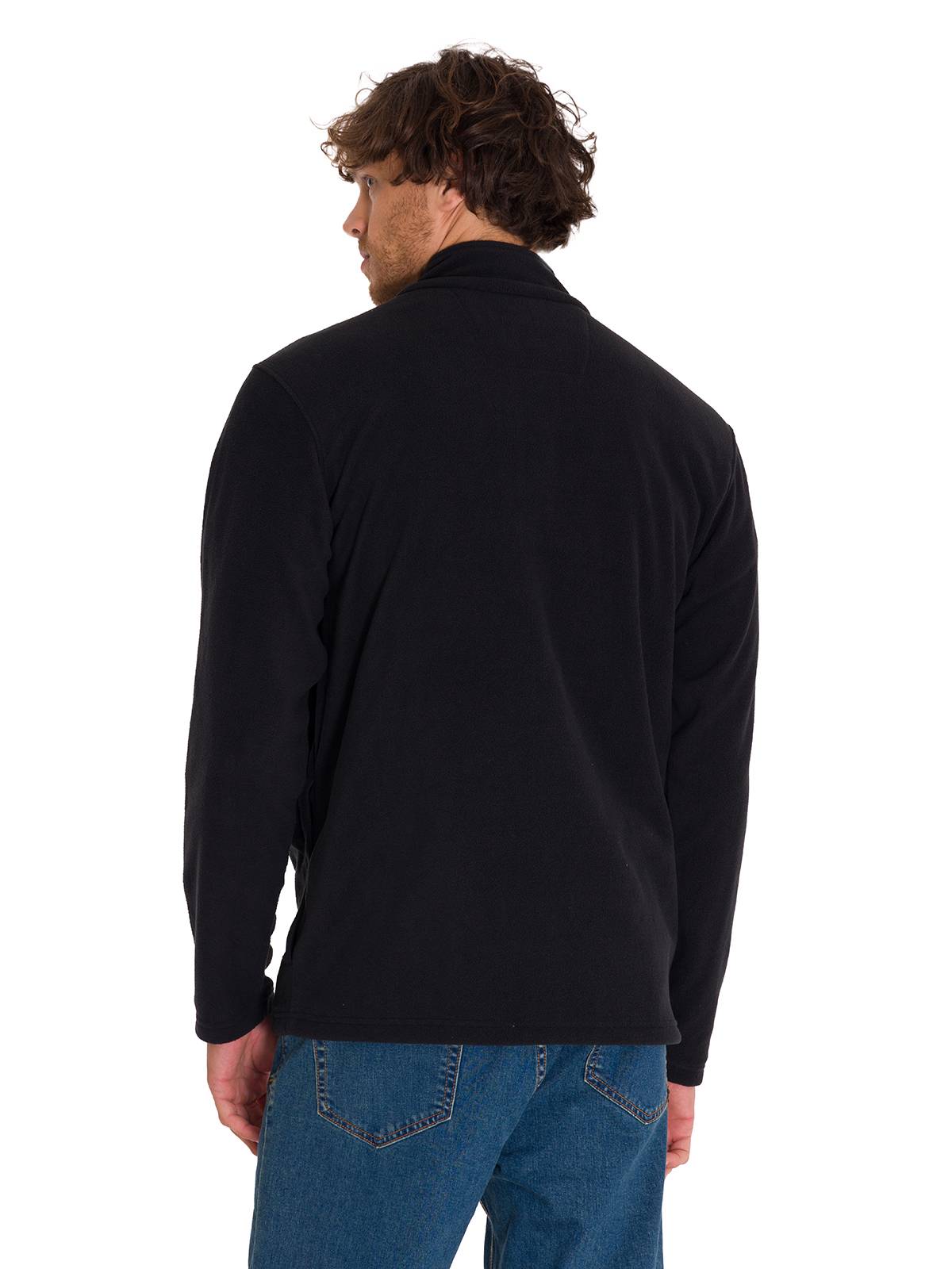 Polar Manga Larga Hombre Microfleece Full Zip Negro/Amarillo Cat