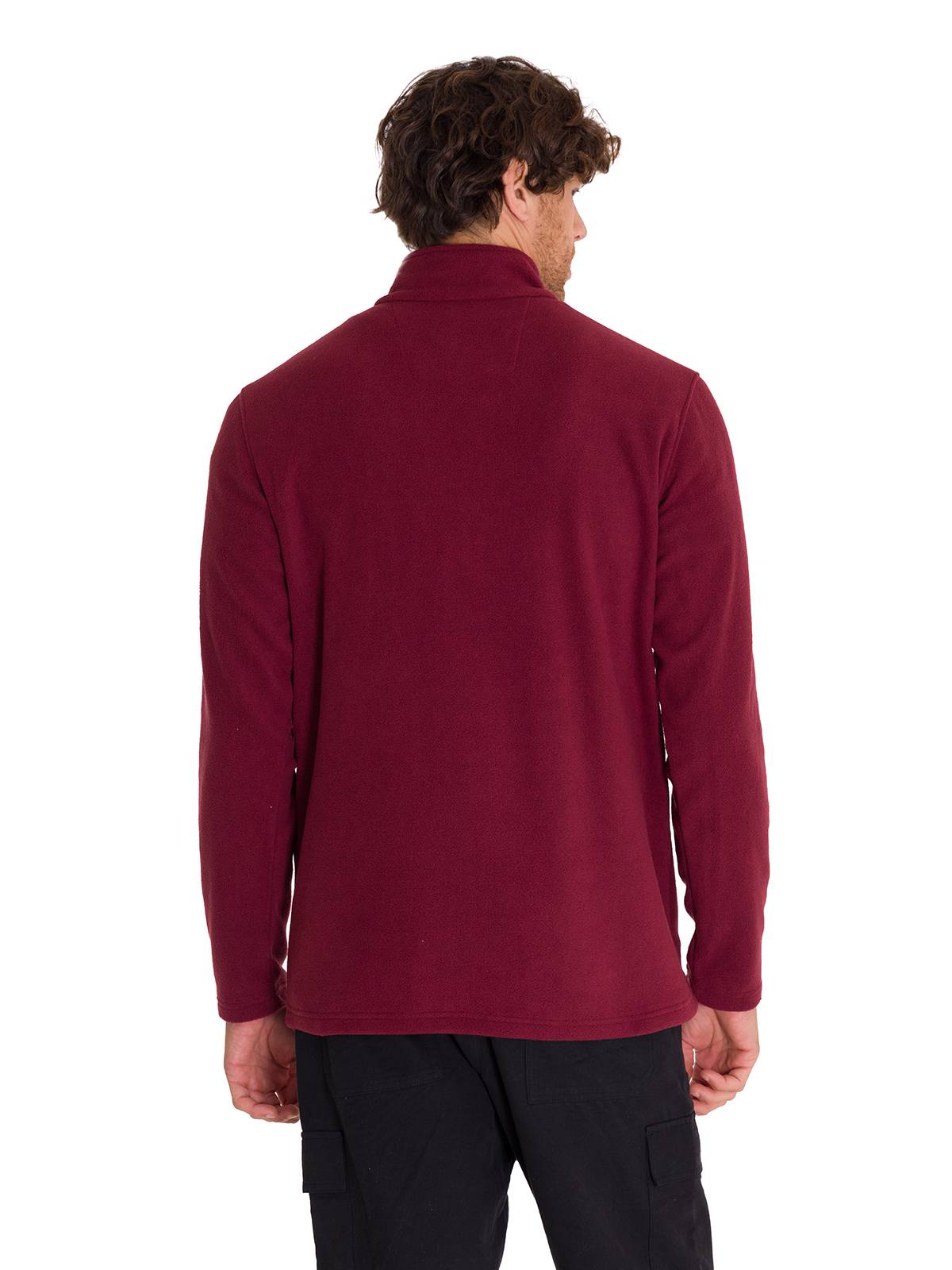 Polar Manga Larga Hombre Microfleece Quarter Zip Burdeo Cat