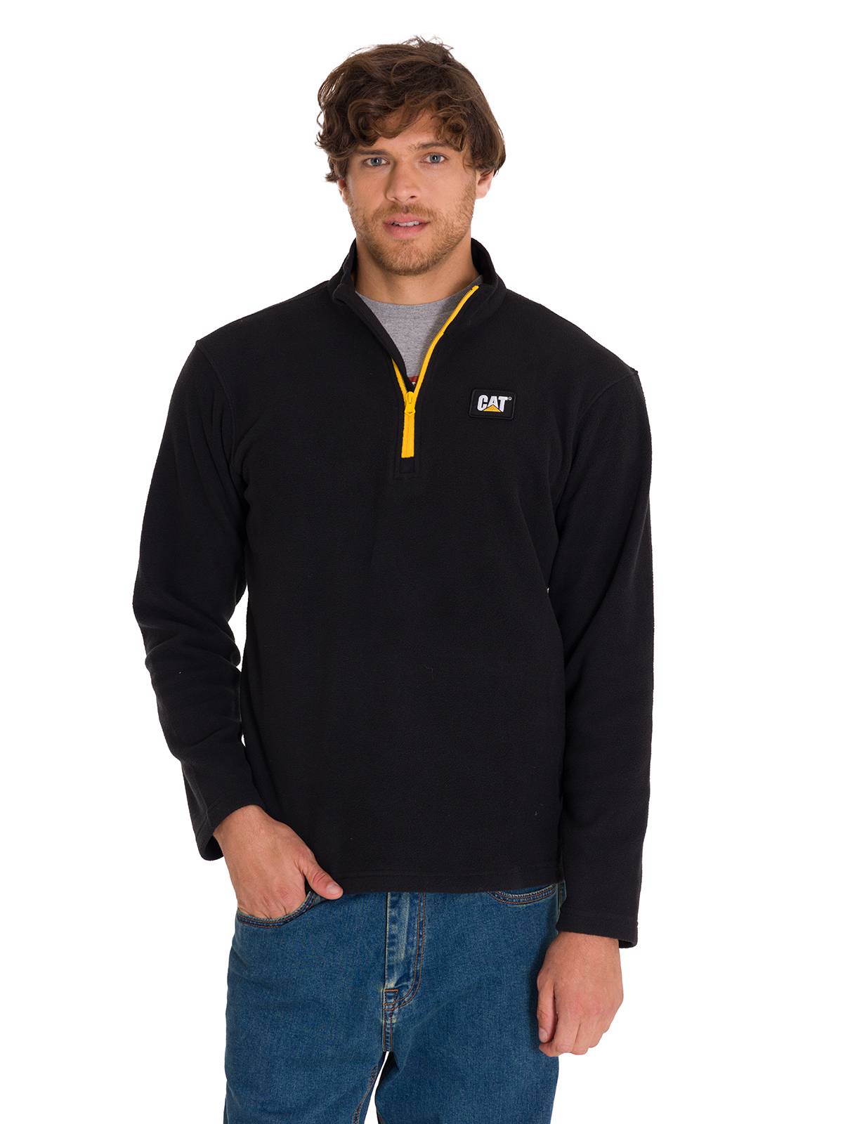 Polar Casual Hombre MICROFLEECE QUARTER ZIP NEGRO CAT