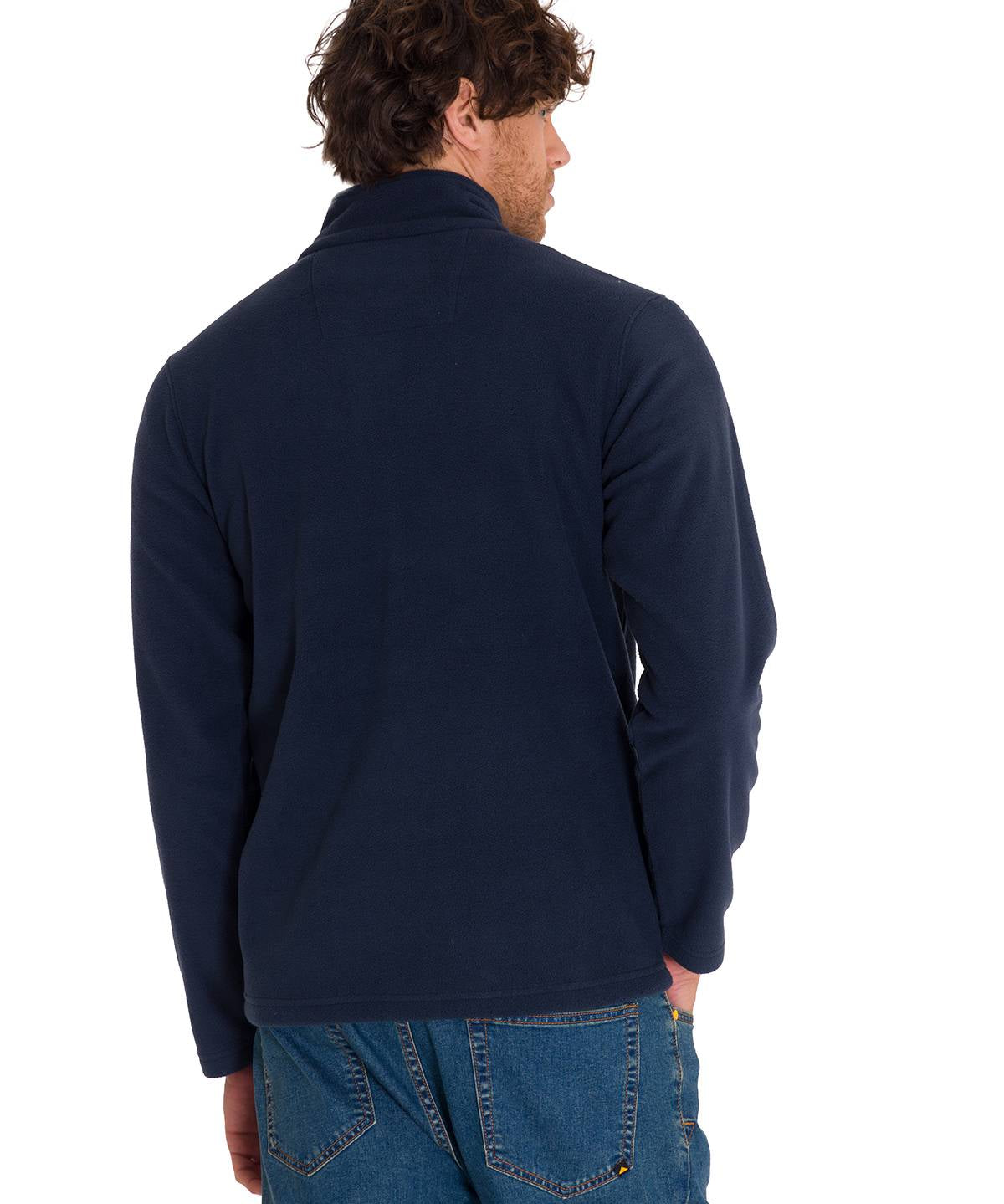 Polar Casual Hombre Microfleece Quarter Zip Azul Cat