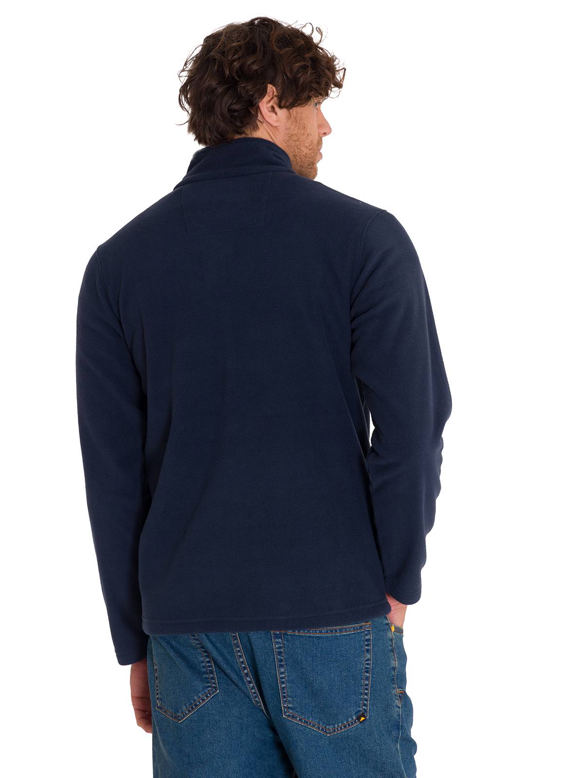 Polar Casual Hombre Microfleece Quarter Zip Azul Cat