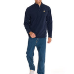 Polar Casual Hombre Microfleece Quarter Zip Azul Cat