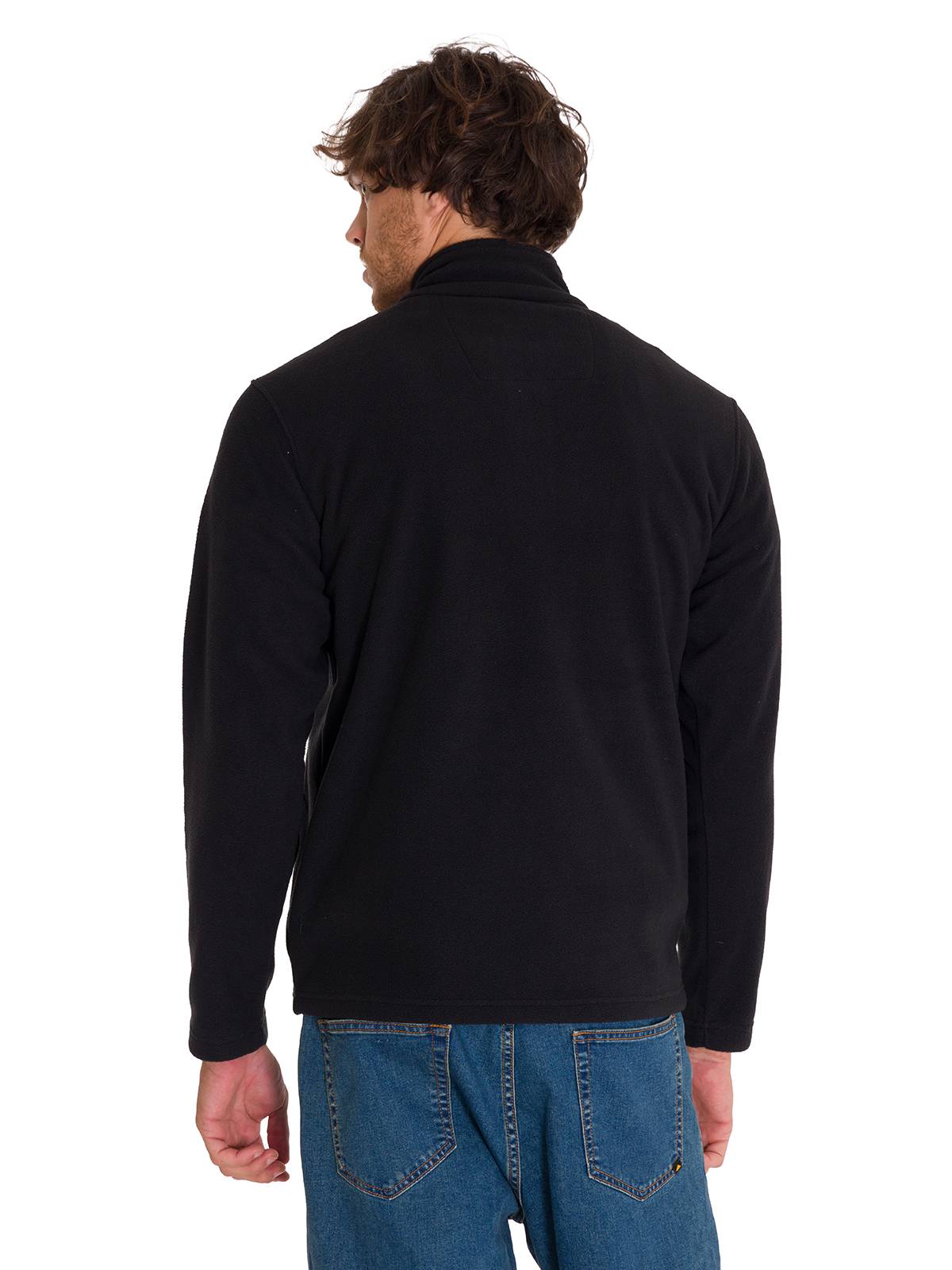 Polar Casual Hombre Microfleece Quarter Zip Negro Cat