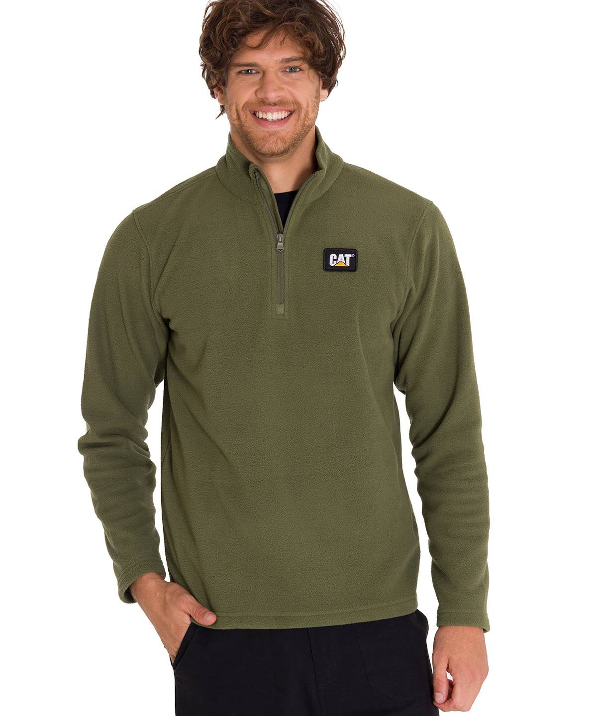 Polar Casual Hombre MICROFLEECE QUARTER ZIP VERDE CAT