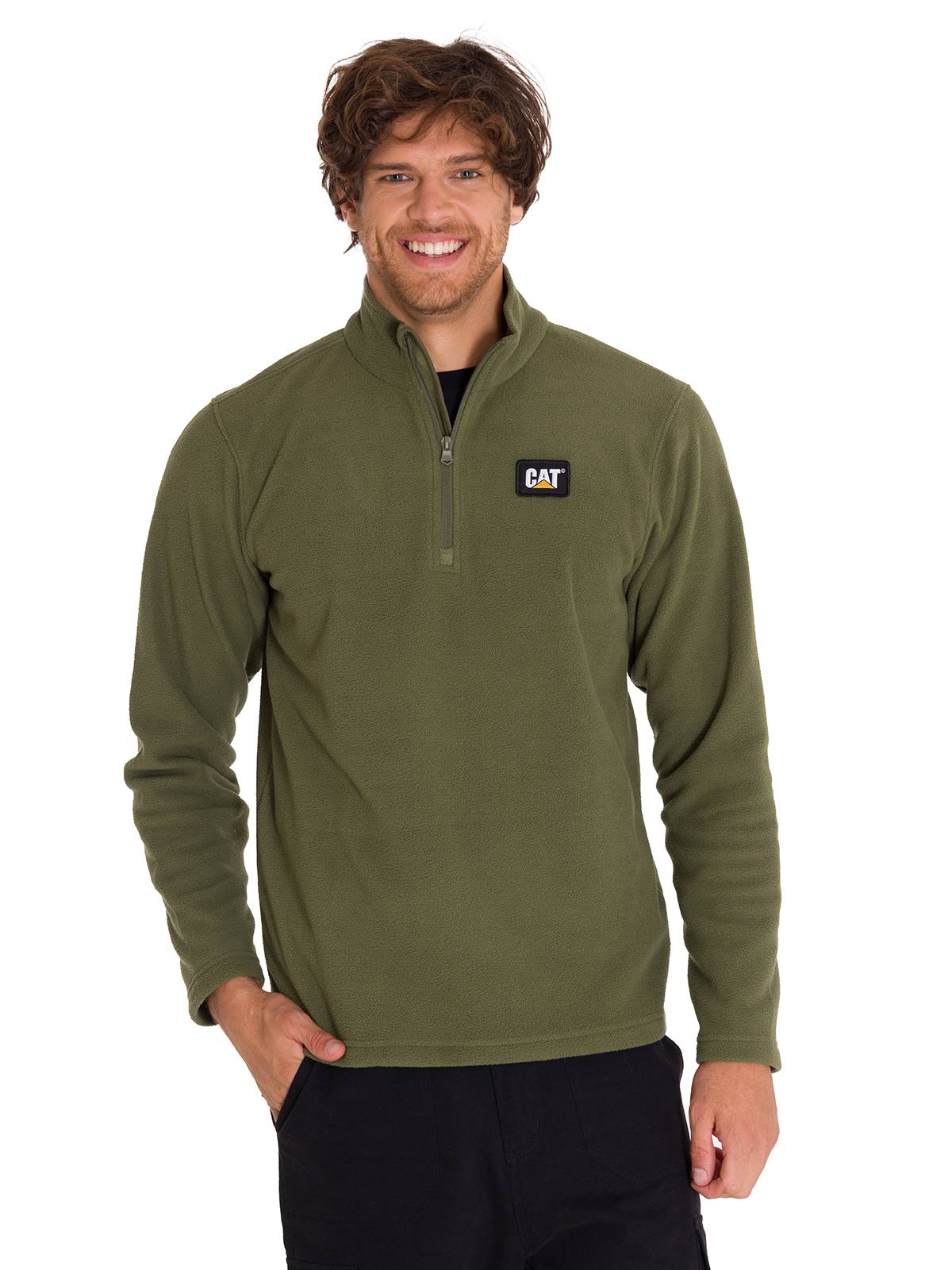 Polar Casual Hombre MICROFLEECE QUARTER ZIP VERDE CAT