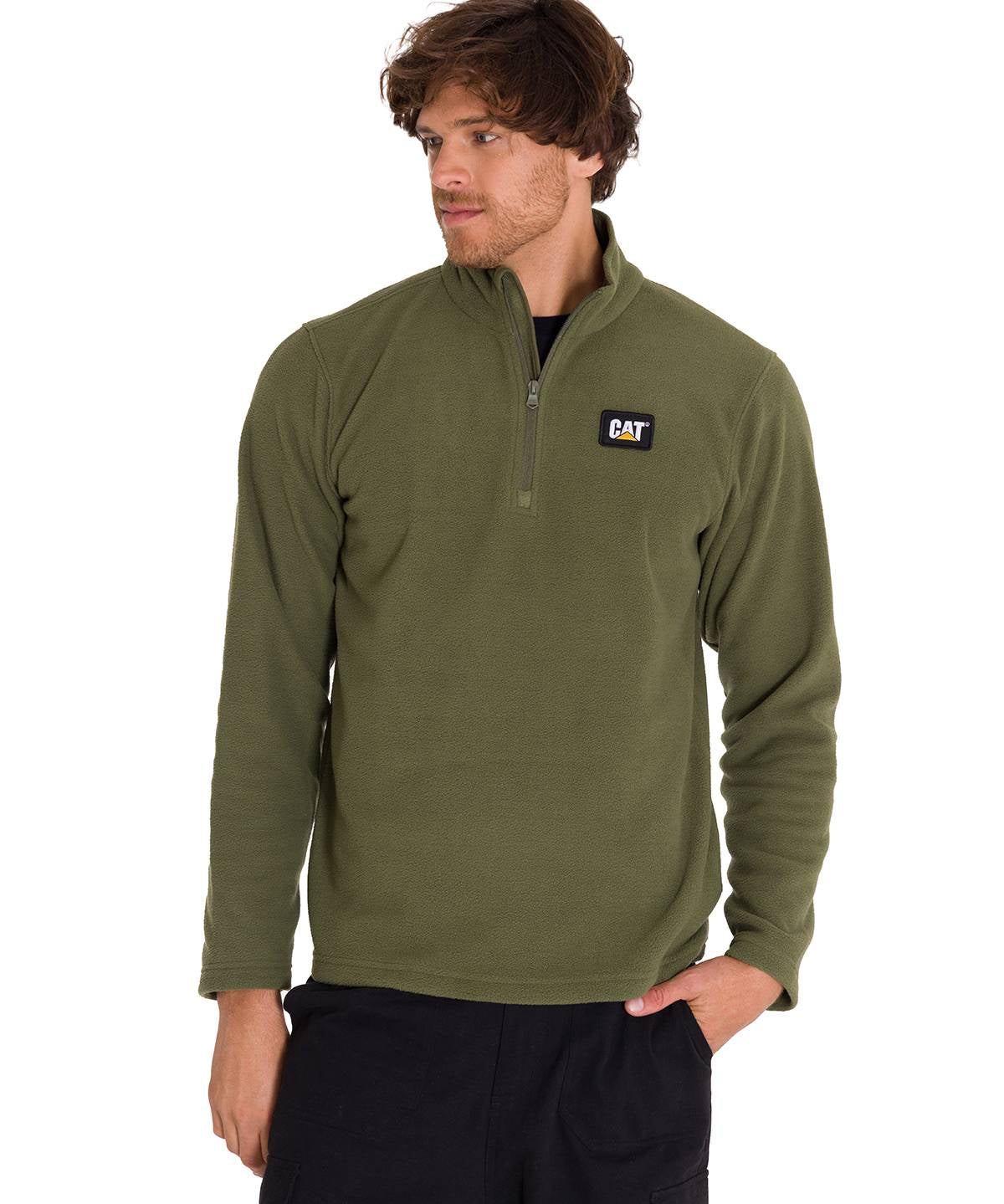 Polar Casual Hombre MICROFLEECE QUARTER ZIP VERDE CAT