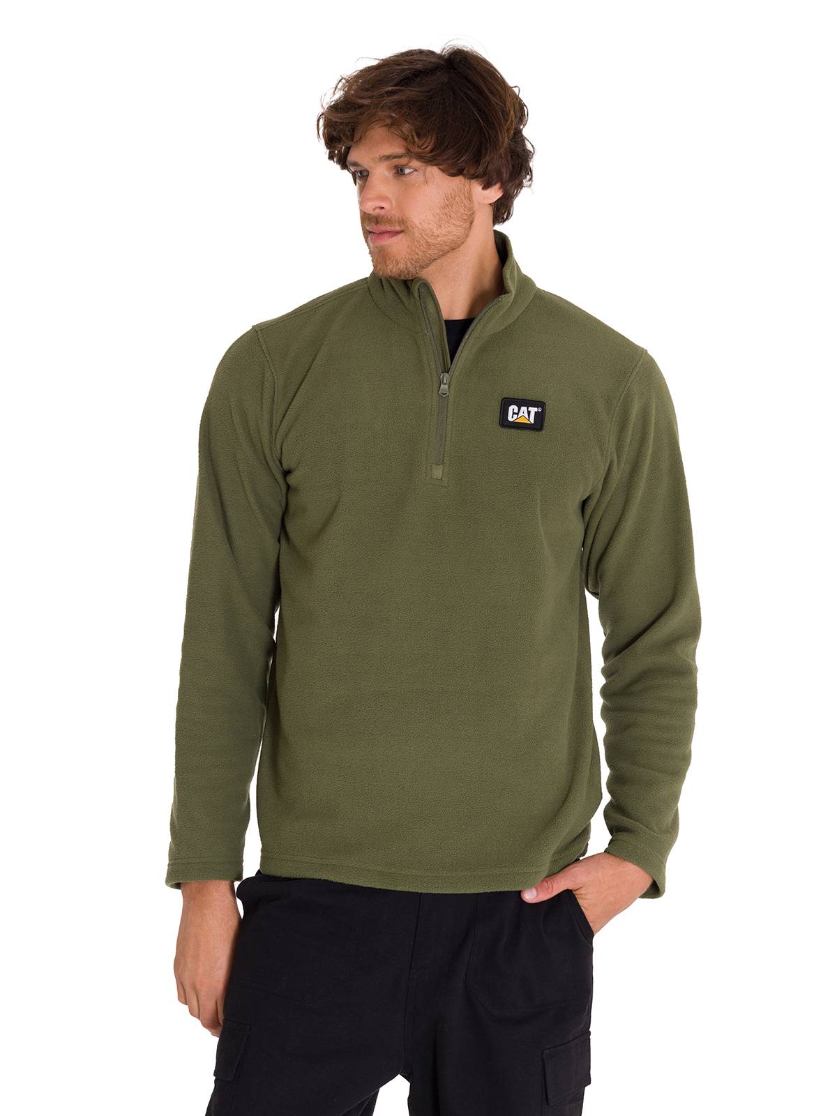 Polar Casual Hombre MICROFLEECE QUARTER ZIP VERDE CAT