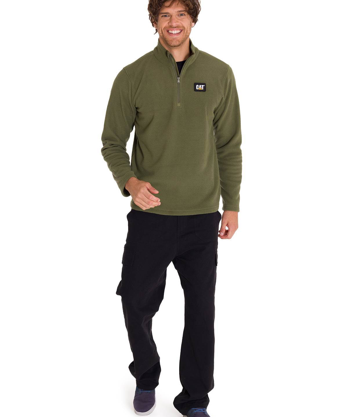 Polar Casual Hombre MICROFLEECE QUARTER ZIP VERDE CAT