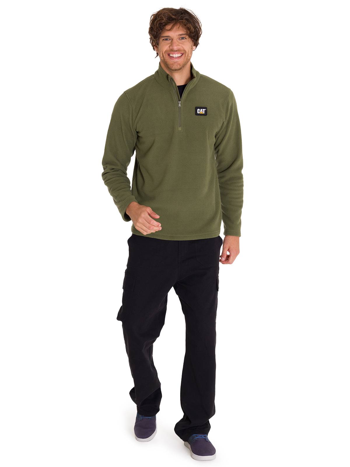 Polar Casual Hombre MICROFLEECE QUARTER ZIP VERDE CAT