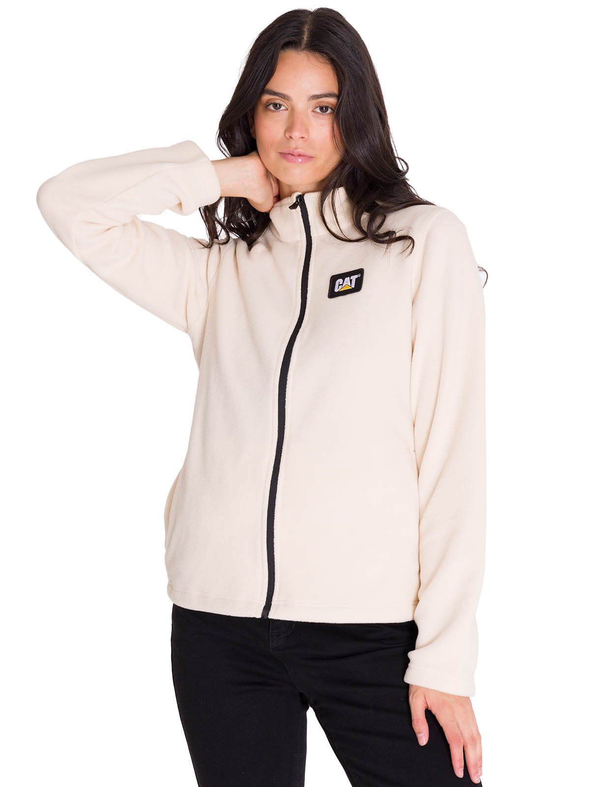 Polar Manga Larga Mujer Microfleece Full Zip Beige Cat