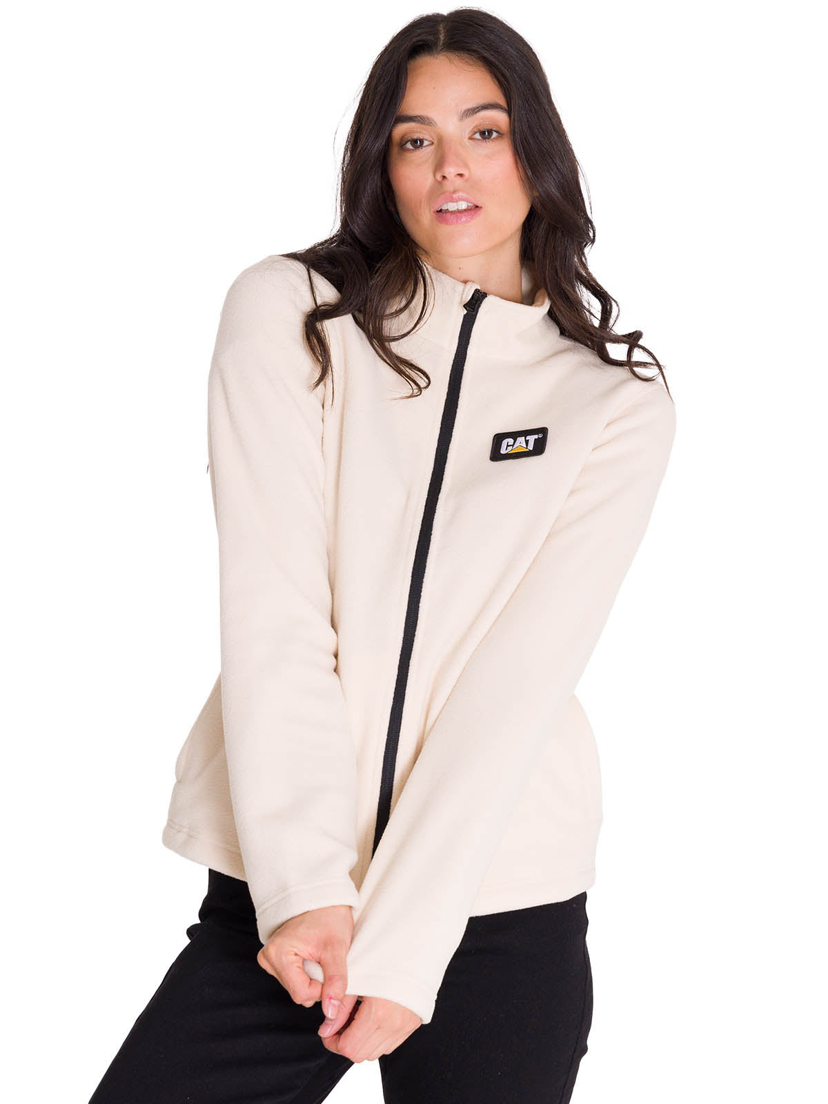 Polar Manga Larga Mujer Microfleece Full Zip Beige Cat