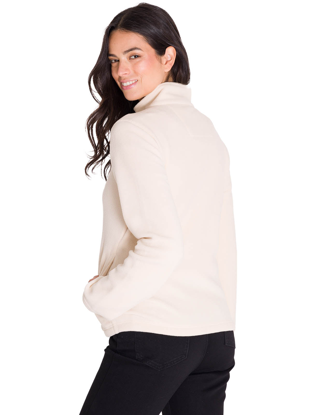 Polar Manga Larga Mujer Microfleece Full Zip Beige Cat