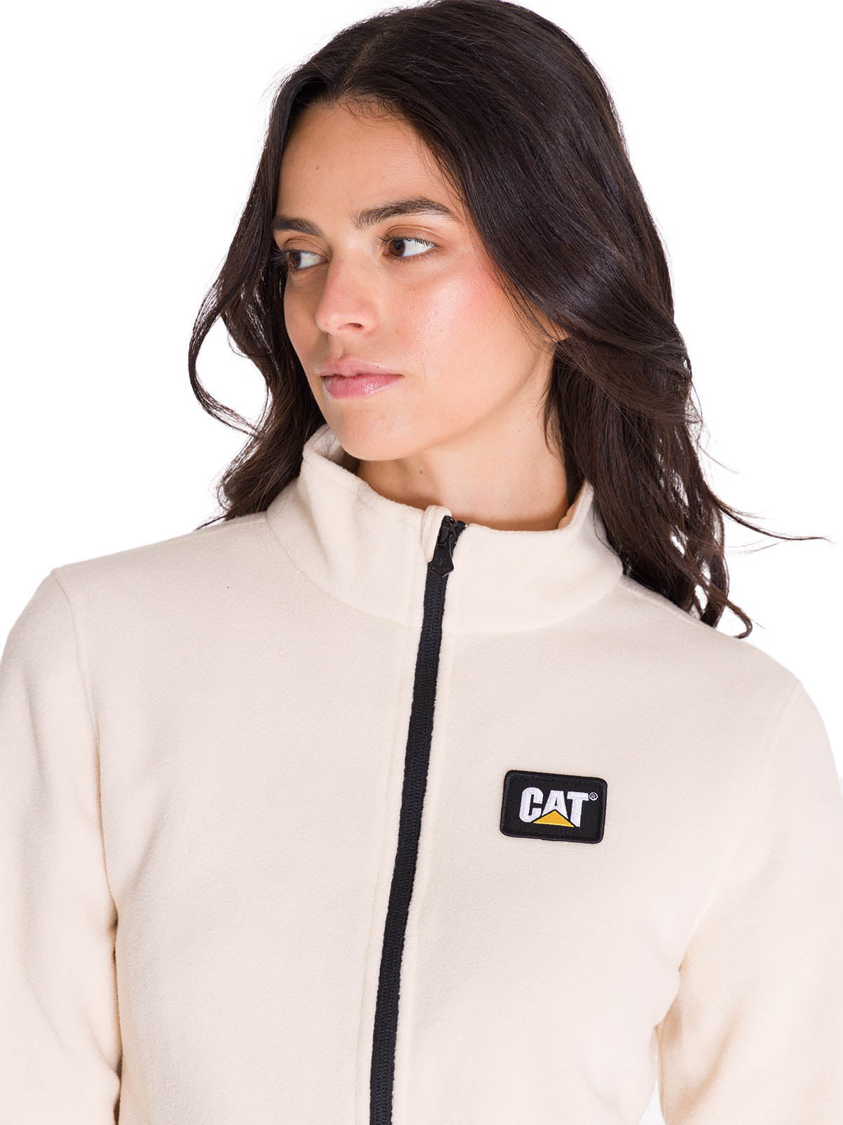 Polar Manga Larga Mujer Microfleece Full Zip Beige Cat