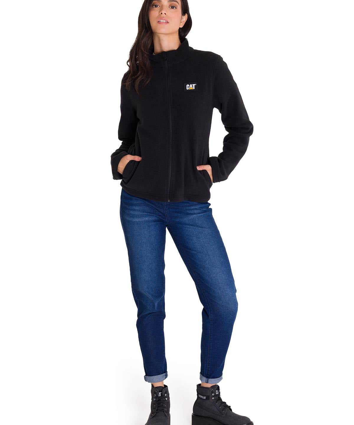 Polar Casual Mujer Women'S Microfleece Full Zip Negro Cat