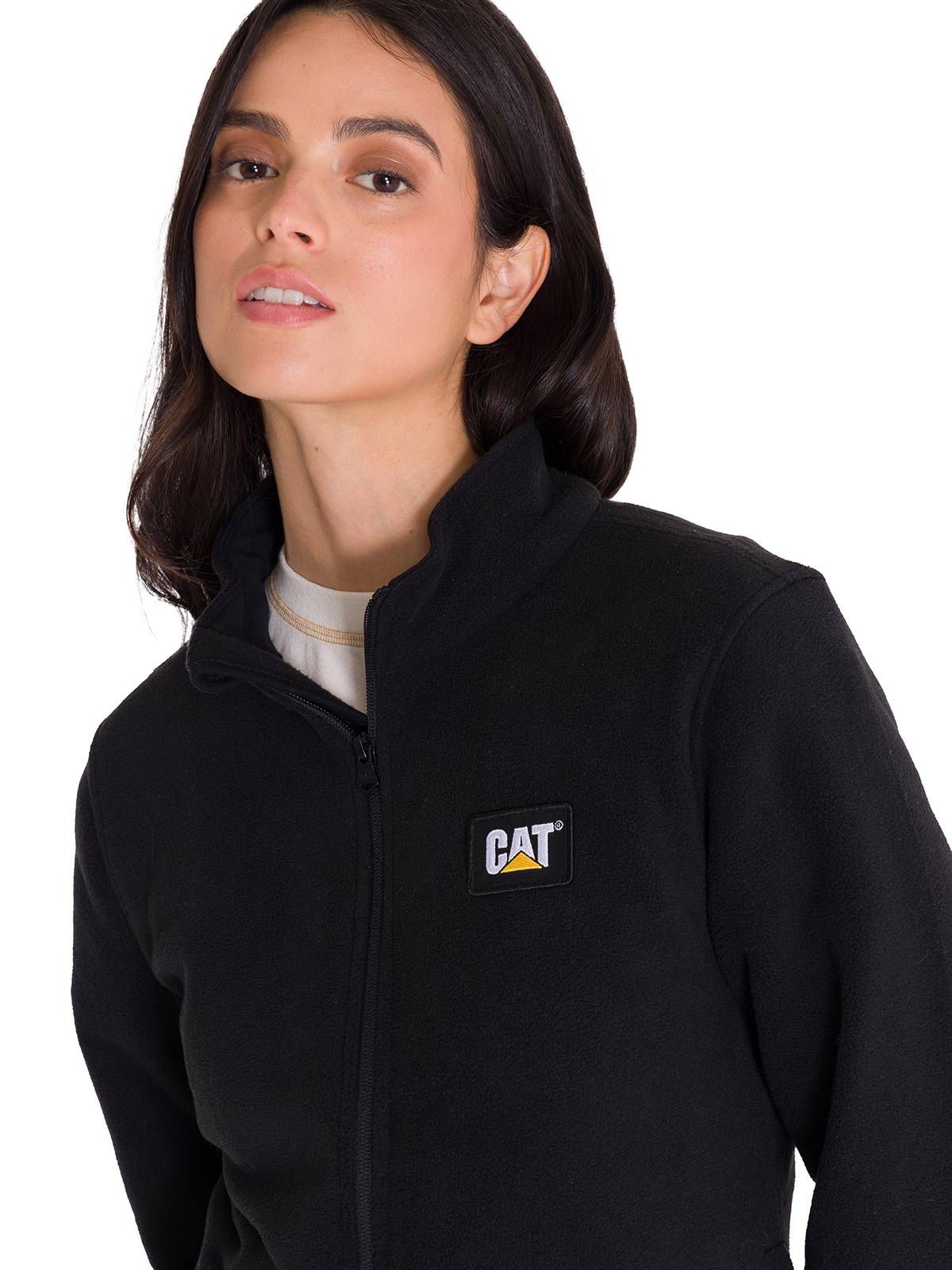 Polar Casual Mujer Women'S Microfleece Full Zip Negro Cat