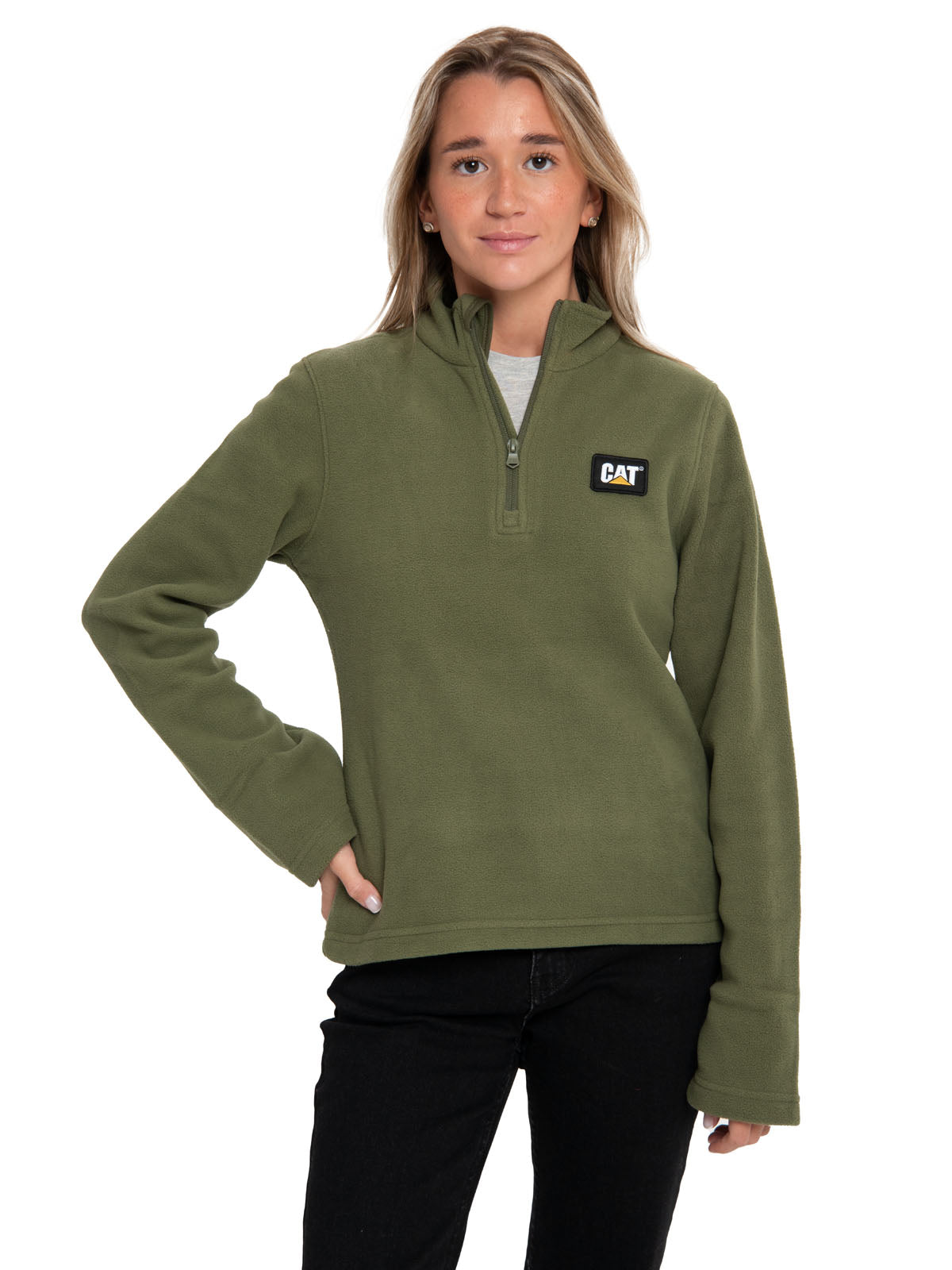 Polar Casual Mujer Women'S Microfleece Quarter Zip Gris Cat