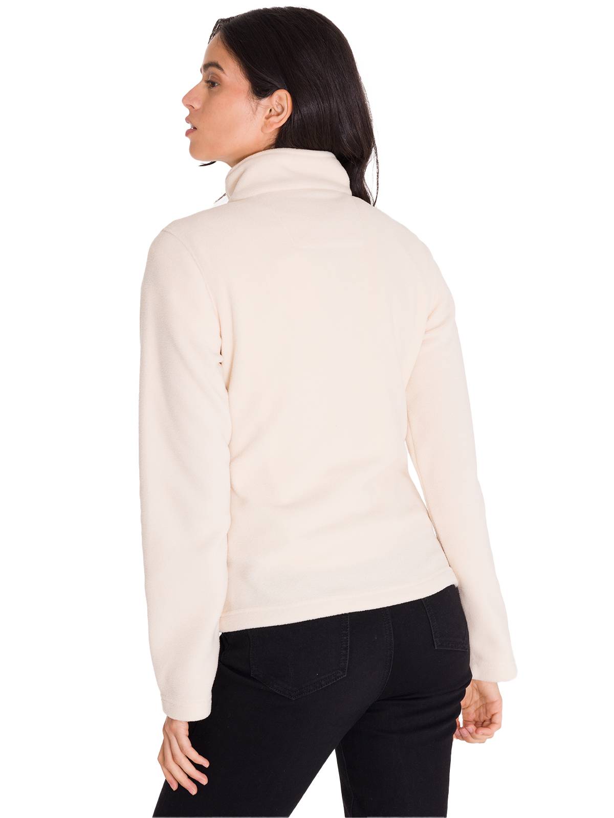 Polar Manga Larga Mujer Microfleece Quarter Zip Beige Cat
