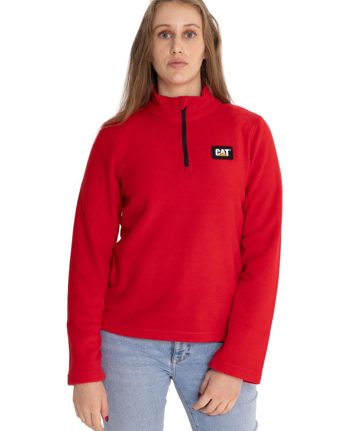Polar Casual Mujer Women'S Microfleece Quarter Zip Rojo Cat
