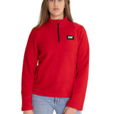 Polar Casual Mujer Women'S Microfleece Quarter Zip Rojo Cat