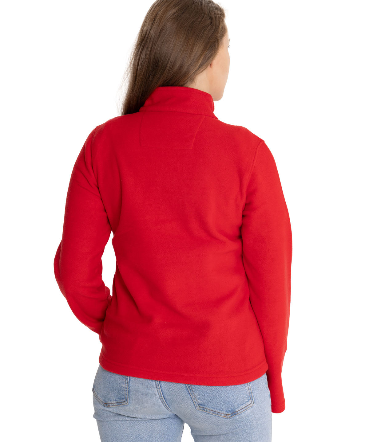 Polar Casual Mujer Women'S Microfleece Quarter Zip Rojo Cat