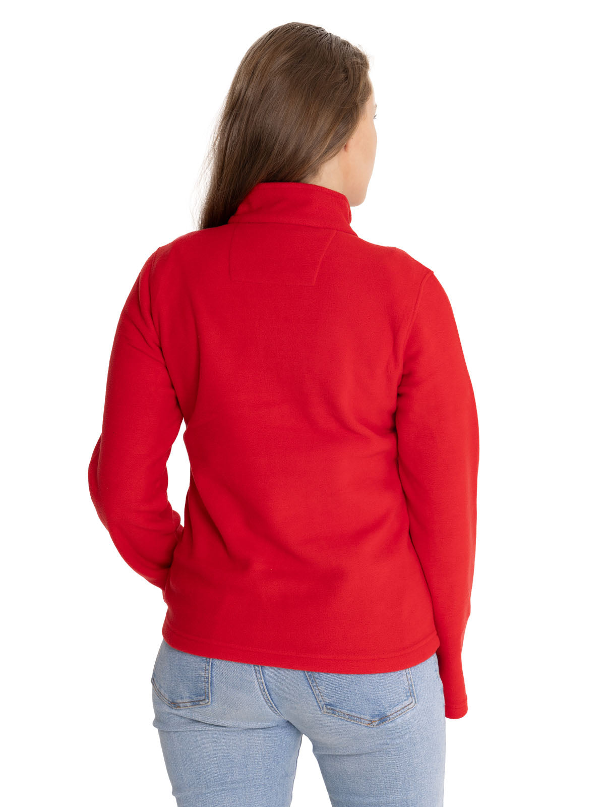 Polar Casual Mujer Women'S Microfleece Quarter Zip Rojo Cat