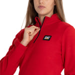 Polar Casual Mujer Women'S Microfleece Quarter Zip Rojo Cat
