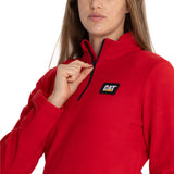 Polar Casual Mujer Women'S Microfleece Quarter Zip Rojo Cat