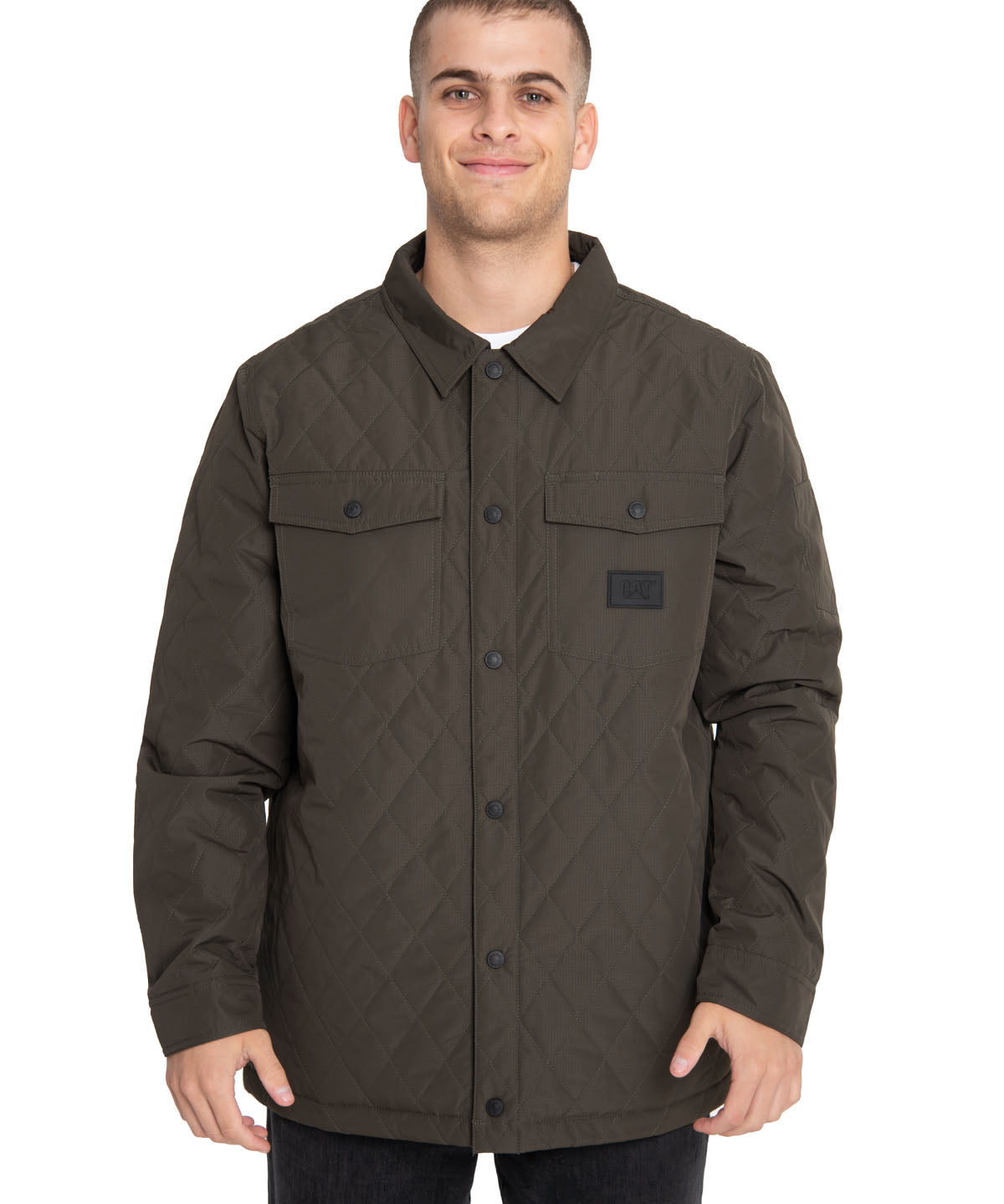 Chaqueta Casual Hombre QUILTED RIPSTOP SHIRT VERDE CAT