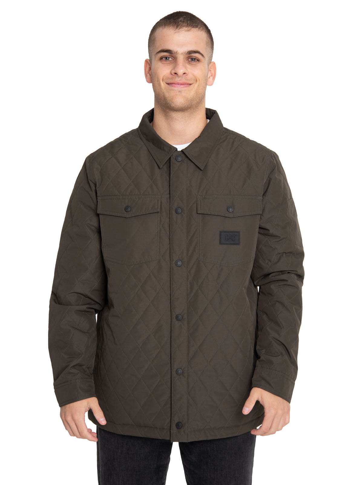 Chaqueta Casual Hombre QUILTED RIPSTOP SHIRT VERDE CAT