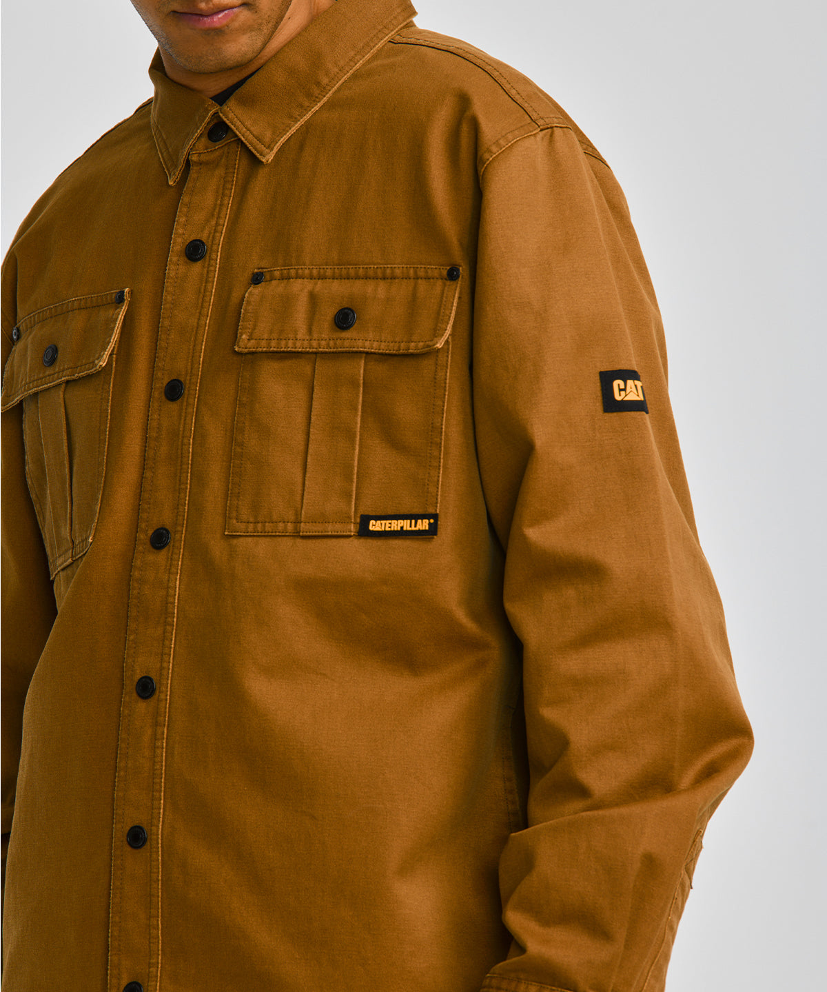 Chaqueta Casual Hombre WAXED COTTON SHIRT JAC Café CAT