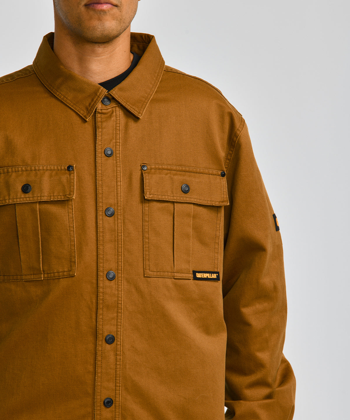 Chaqueta Casual Hombre WAXED COTTON SHIRT JAC Café CAT