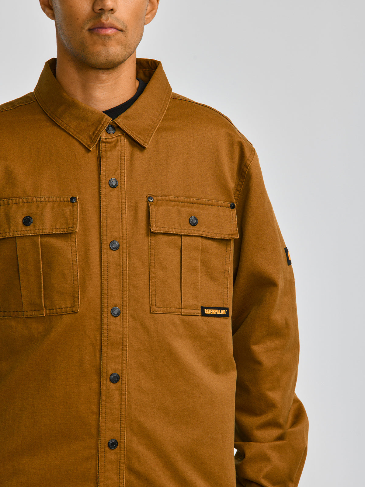 Chaqueta Casual Hombre WAXED COTTON SHIRT JAC Café CAT