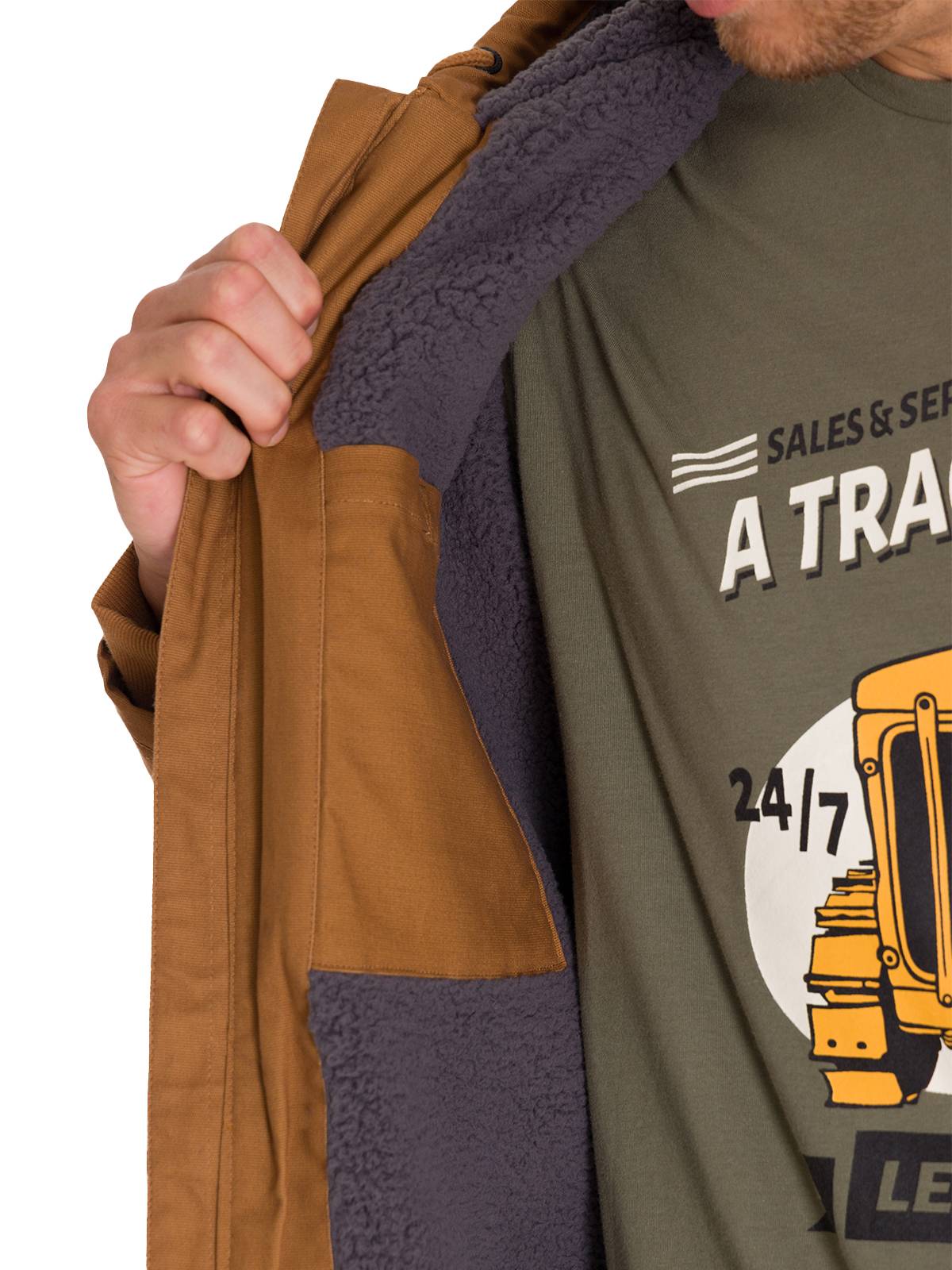 Chaqueta Hombre Hooded Sherpa Bronze Cat