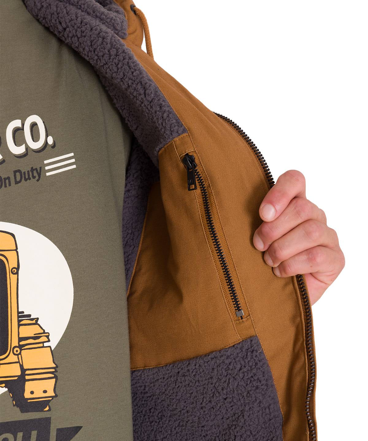 Chaqueta Hombre Hooded Sherpa Bronze Cat