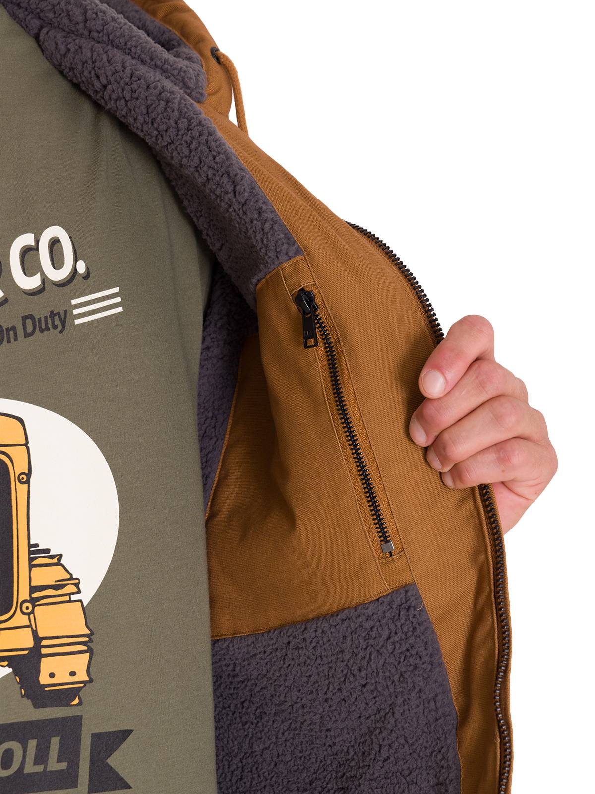 Chaqueta Hombre Hooded Sherpa Bronze Cat