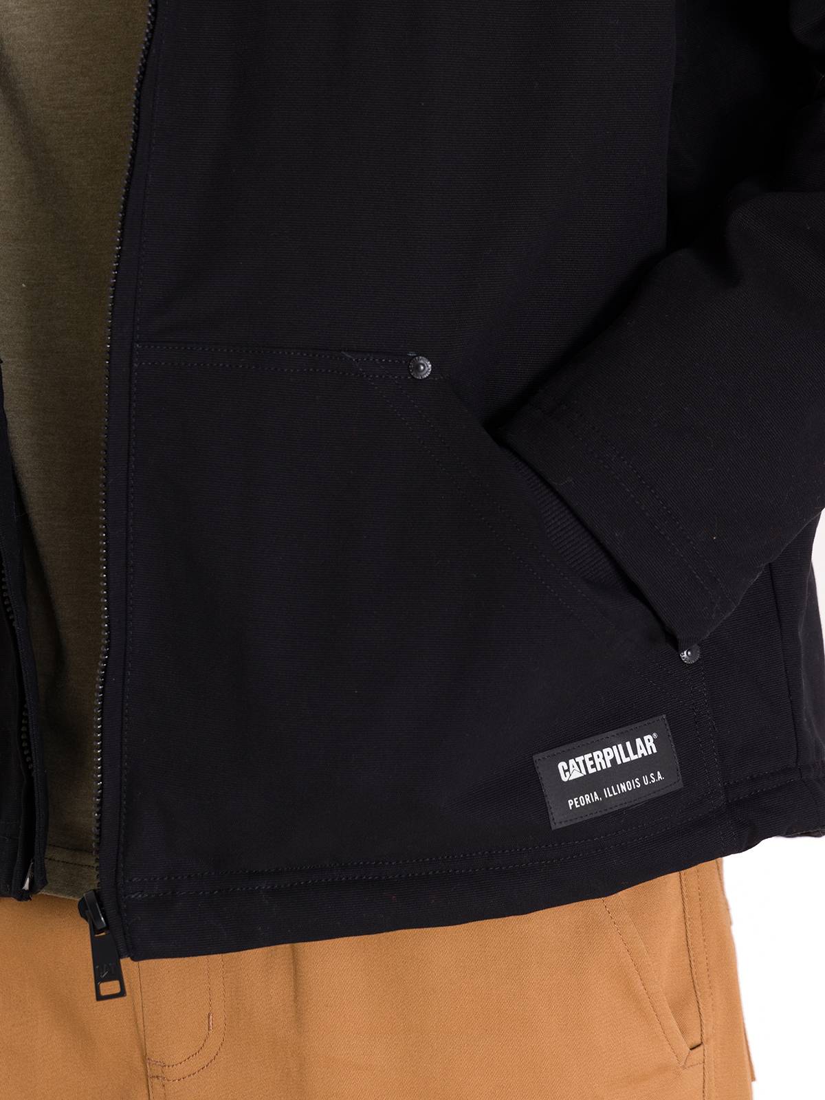 Chaqueta Manga Larga Hombre Hooded Sherpa Lined Negra Cat