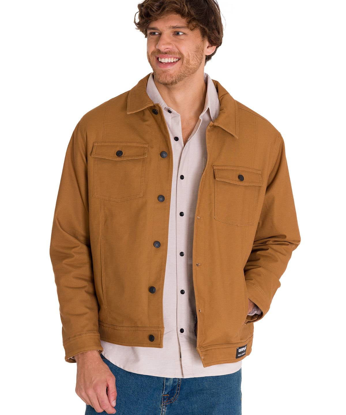 Chaqueta Manga Larga Hombre Trucker Bronce Cat