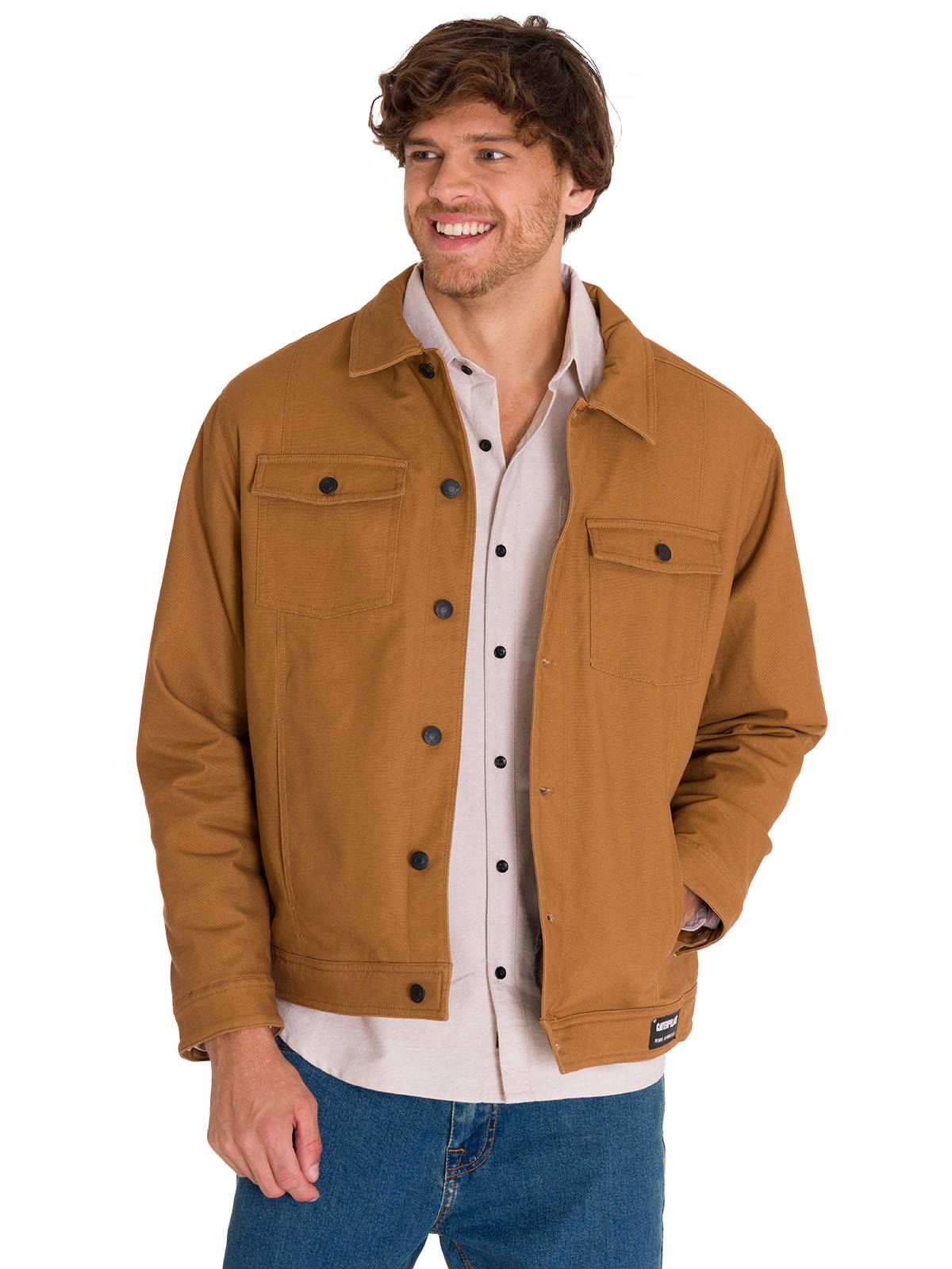 Chaqueta Manga Larga Hombre Trucker Bronce Cat