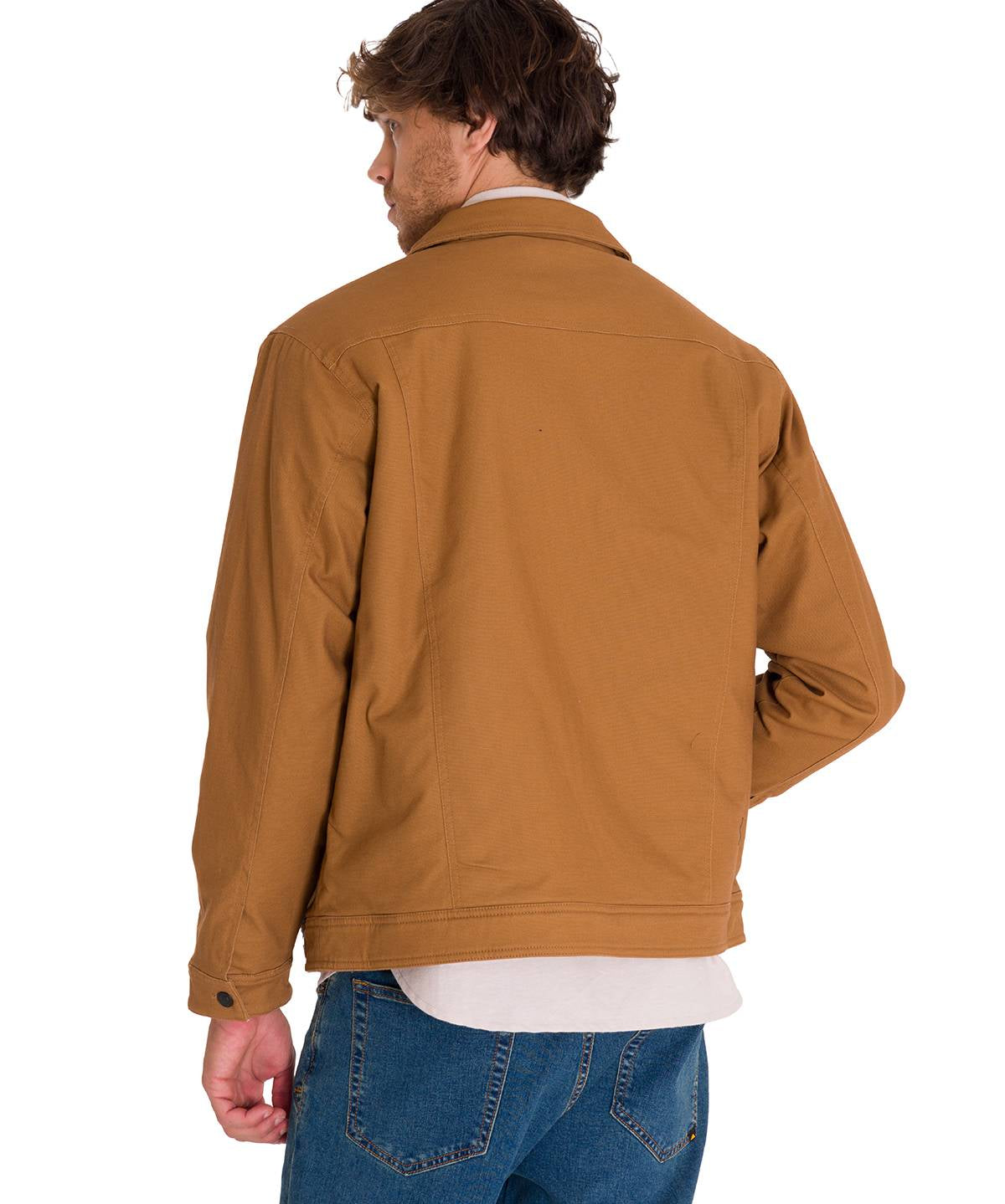 Chaqueta Manga Larga Hombre Trucker Bronce Cat