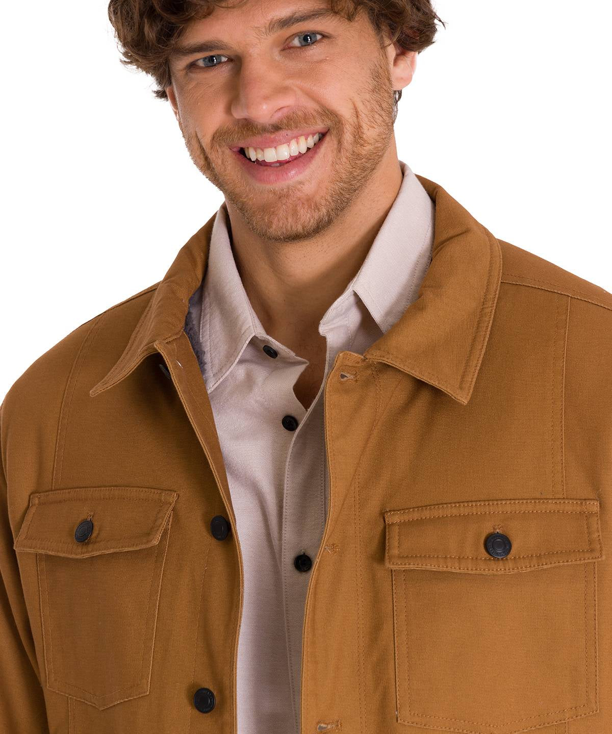 Chaqueta Manga Larga Hombre Trucker Bronce Cat