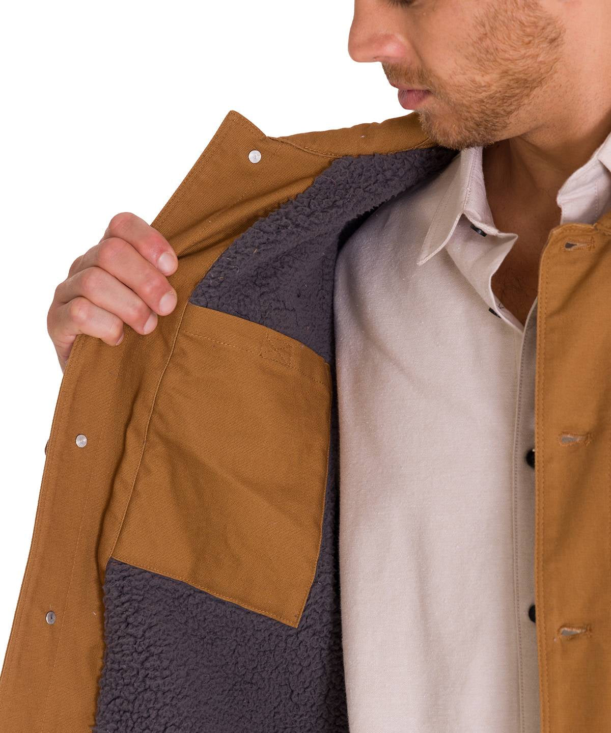 Chaqueta Manga Larga Hombre Trucker Bronce Cat