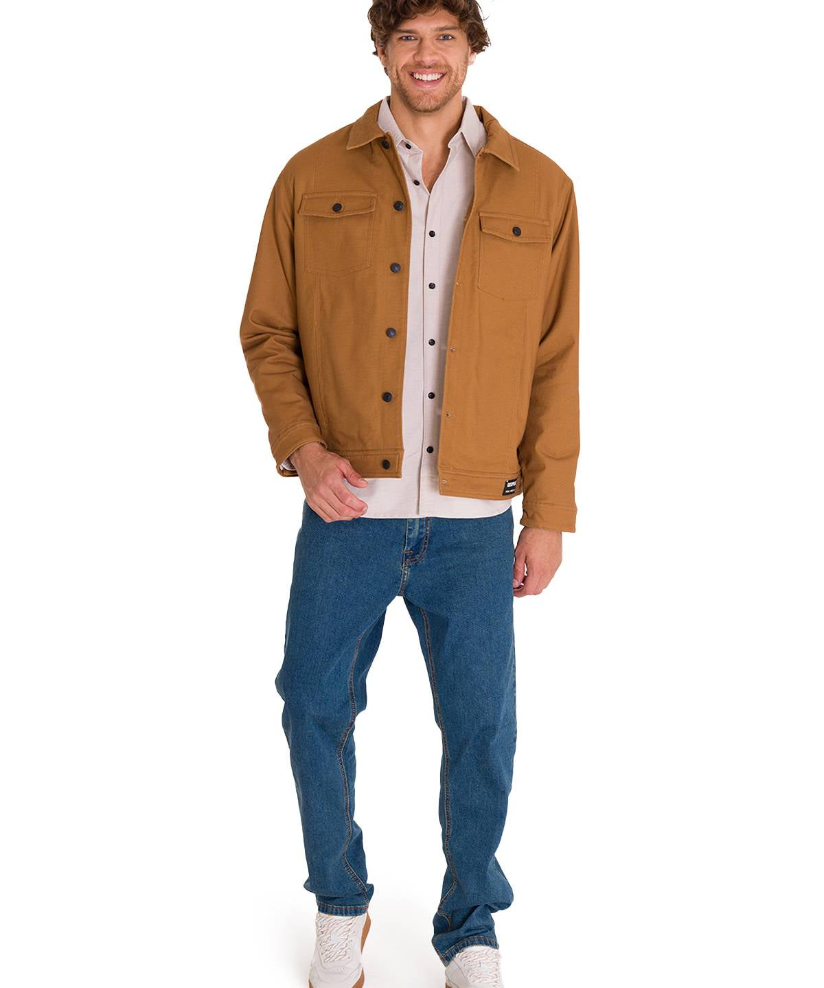 Chaqueta Manga Larga Hombre Trucker Bronce Cat