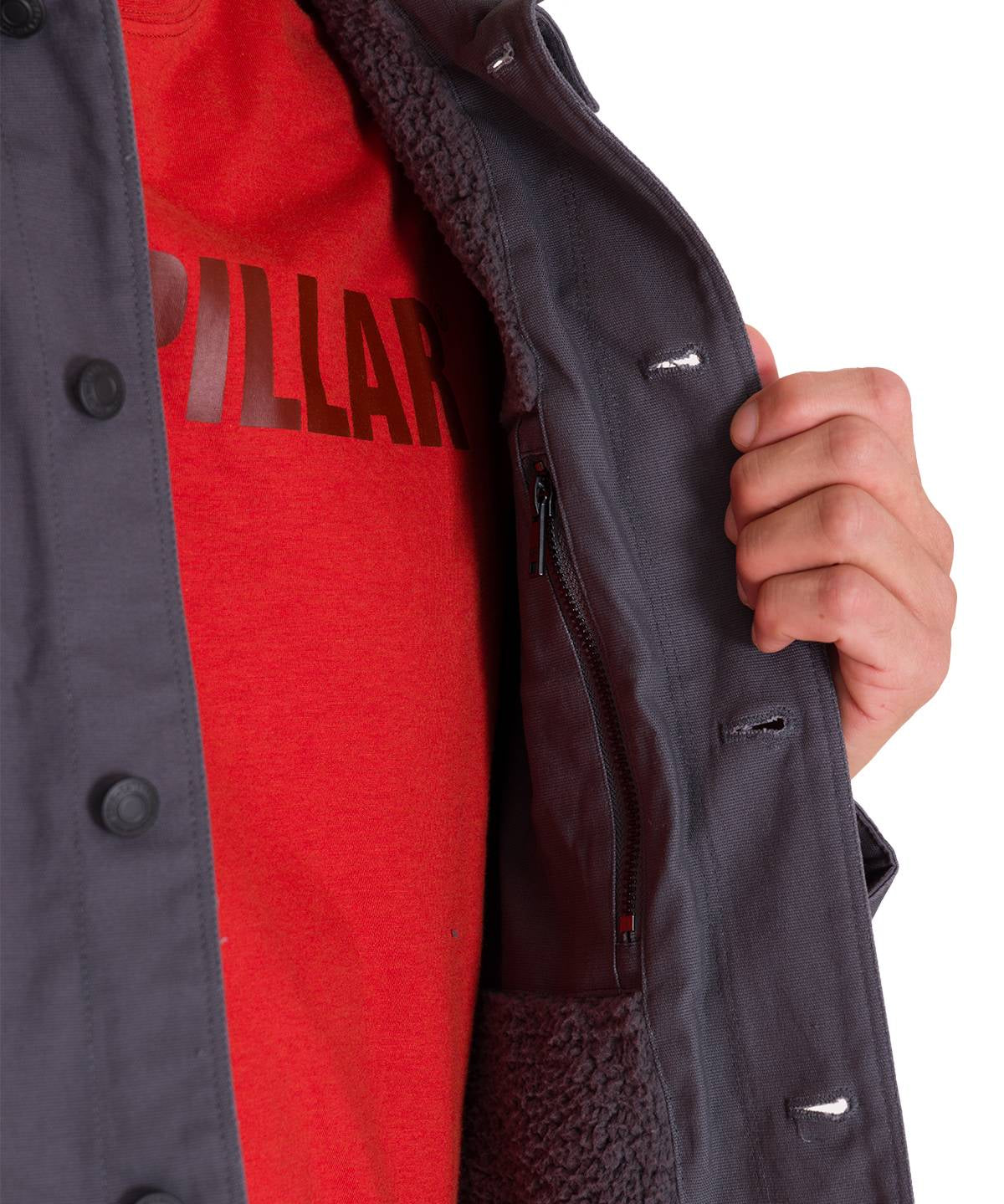 Chaqueta Manga Larga Hombre Trucker Grafito Cat