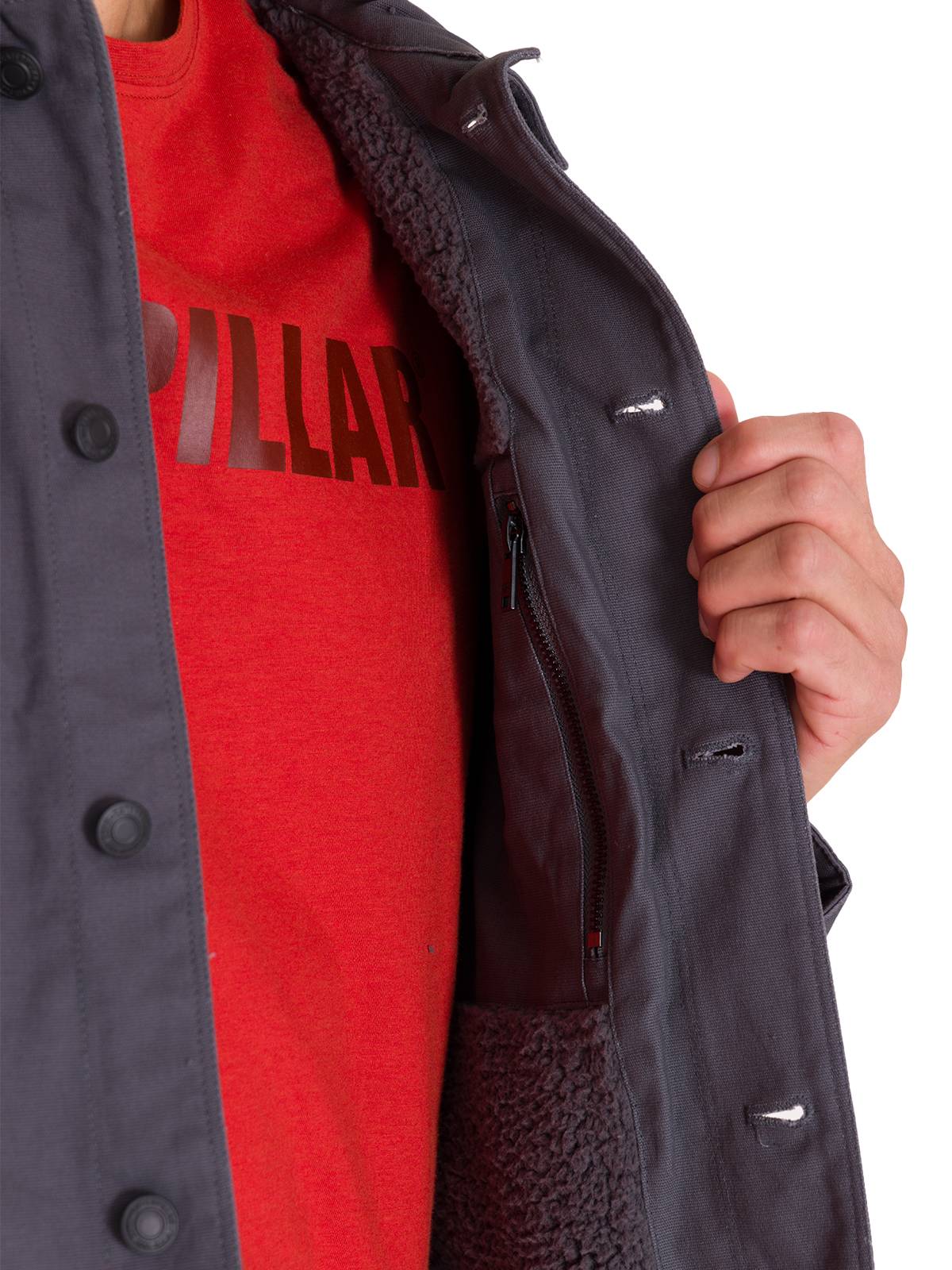 Chaqueta Manga Larga Hombre Trucker Grafito Cat