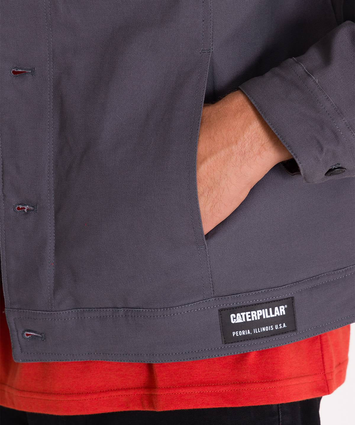 Chaqueta Manga Larga Hombre Trucker Grafito Cat